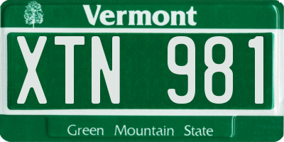 VT license plate XTN981