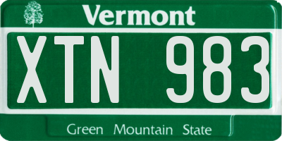 VT license plate XTN983