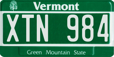 VT license plate XTN984
