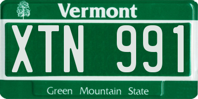 VT license plate XTN991