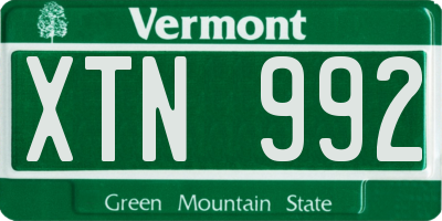 VT license plate XTN992