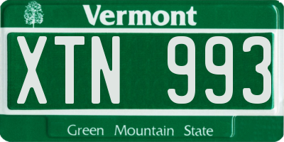 VT license plate XTN993