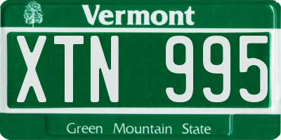 VT license plate XTN995