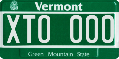 VT license plate XTO000