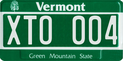 VT license plate XTO004