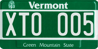 VT license plate XTO005