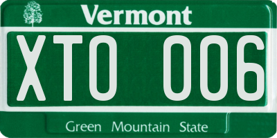 VT license plate XTO006