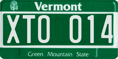 VT license plate XTO014