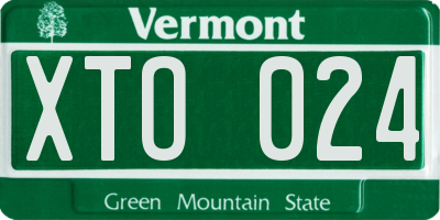 VT license plate XTO024