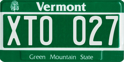 VT license plate XTO027