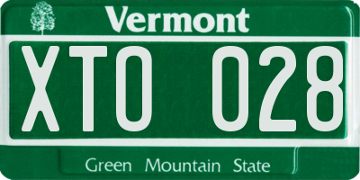VT license plate XTO028