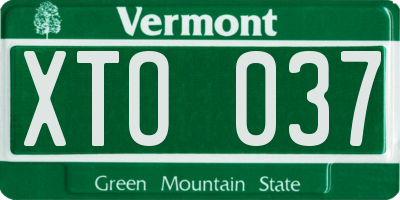 VT license plate XTO037