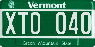 VT license plate XTO040