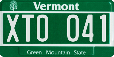 VT license plate XTO041