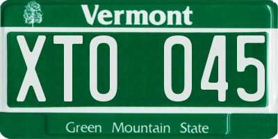 VT license plate XTO045