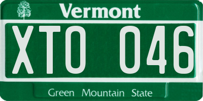 VT license plate XTO046