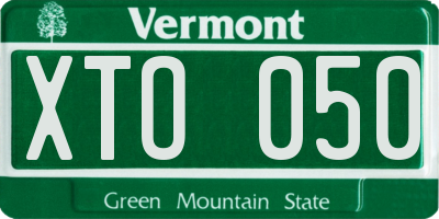 VT license plate XTO050