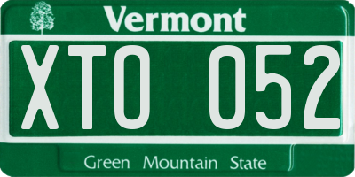 VT license plate XTO052