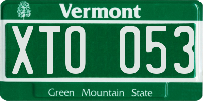 VT license plate XTO053