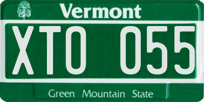 VT license plate XTO055