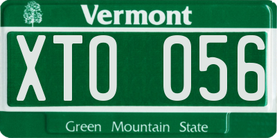 VT license plate XTO056