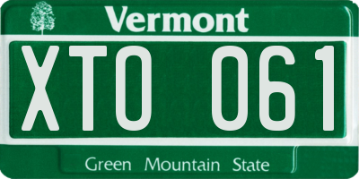 VT license plate XTO061