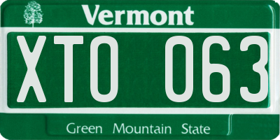 VT license plate XTO063