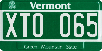 VT license plate XTO065