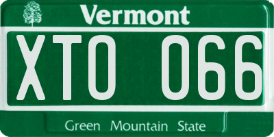 VT license plate XTO066