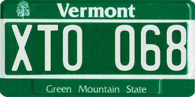 VT license plate XTO068