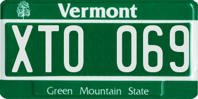 VT license plate XTO069