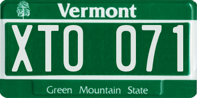 VT license plate XTO071
