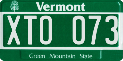 VT license plate XTO073