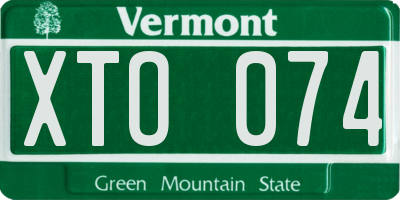 VT license plate XTO074