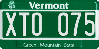 VT license plate XTO075