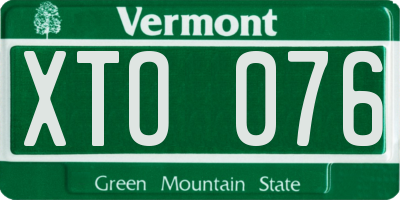 VT license plate XTO076