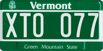 VT license plate XTO077