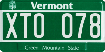 VT license plate XTO078