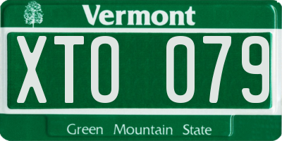 VT license plate XTO079