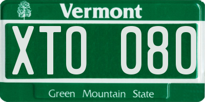 VT license plate XTO080