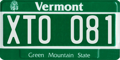 VT license plate XTO081