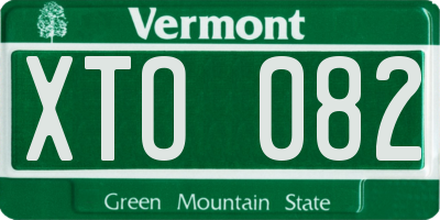 VT license plate XTO082