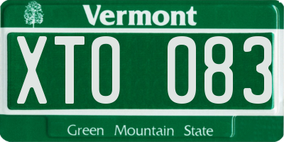 VT license plate XTO083