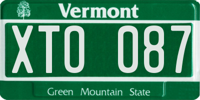 VT license plate XTO087