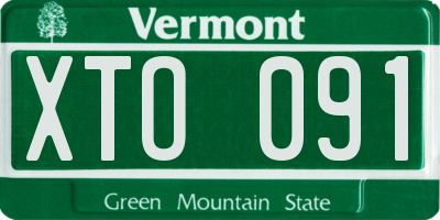 VT license plate XTO091
