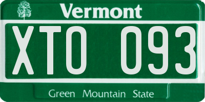 VT license plate XTO093
