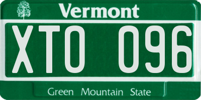 VT license plate XTO096