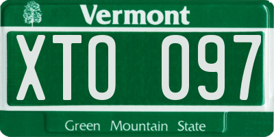 VT license plate XTO097