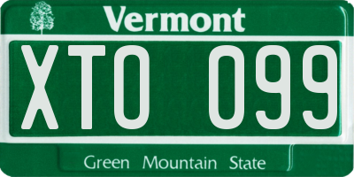 VT license plate XTO099
