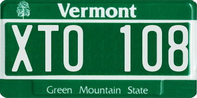 VT license plate XTO108